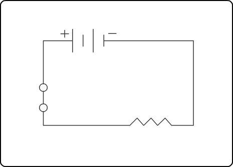 In the circuit diagram, what does the symbol made of two long lines and two short-example-1