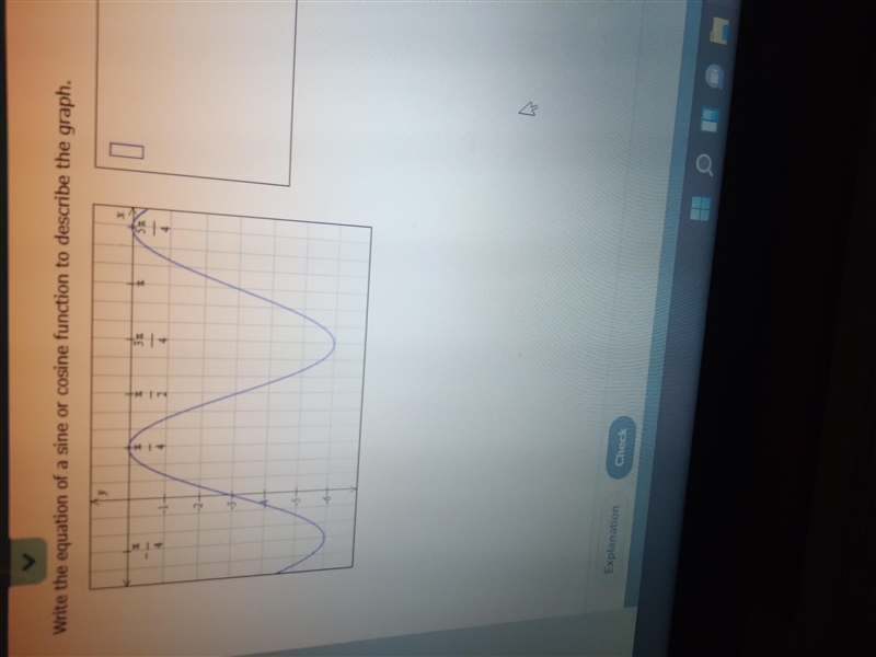 Write the equation of a sine or cosine function to describe the graph.-example-1