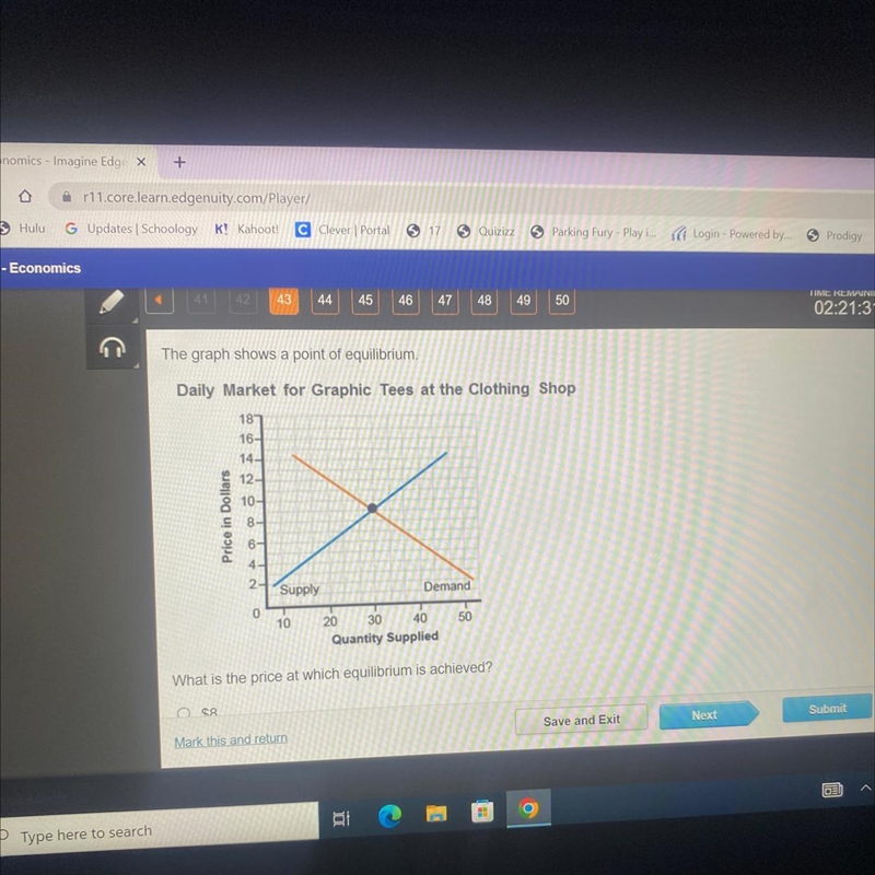 What is the price at which equilibrium is achieved?-example-1