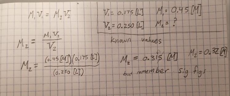 If water is added to 175 ml of a 0.45 m koh solution until the volume is 250 ml, what-example-1