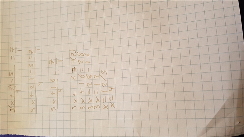 Grace thought of a number, added 7, multiplied by 3, took away 5 and divided by 4 to-example-1