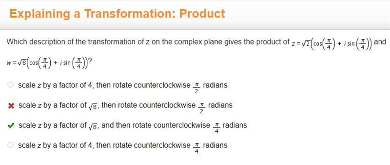 Which description of the transformation of z on the complex plane gives the product-example-1