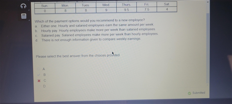 Which of the payment options would you recommend to a new employee? a. either one-example-1