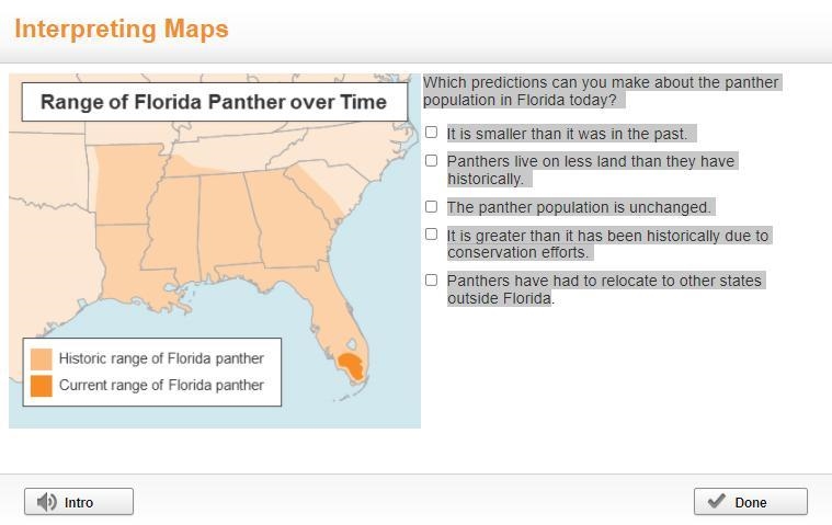 Which predictions can you make about the panther population in Florida today? It is-example-1