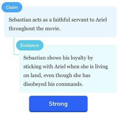 Claim Sebastian acts as a faithful servant to Ariel throughout the movie. Evidence-example-1