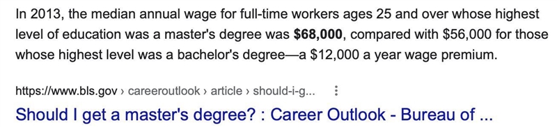 How much more does someone with a Master's degree make than someone with a high school-example-1