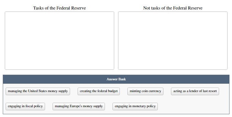 Classify each of the tasks according to whether or not they are tasks of the Federal-example-1