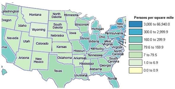 Help please and thank you Which of these states has the lowest population density-example-1