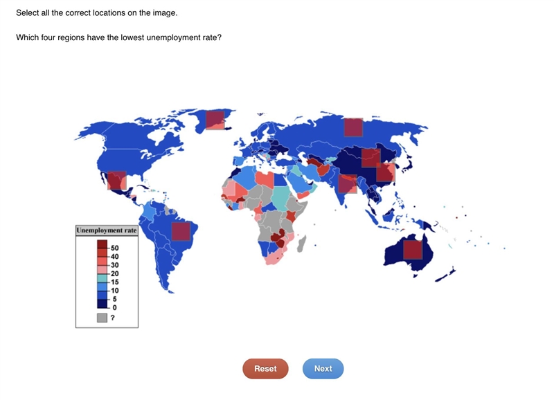 Which four regions have the lowest unemployment rate?-example-1