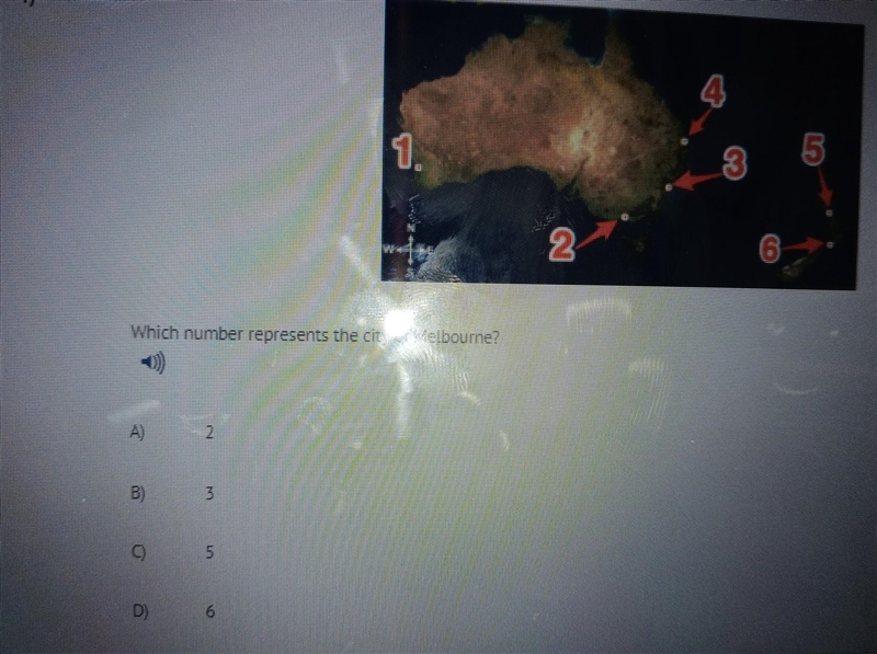 HELP, which number represents the city of Melbourne​-example-1