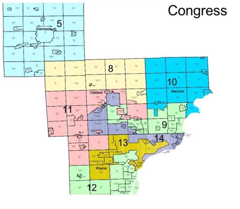 LOTS OF POINTS Using the image of Southeast Michigan's federal districts for the House-example-1