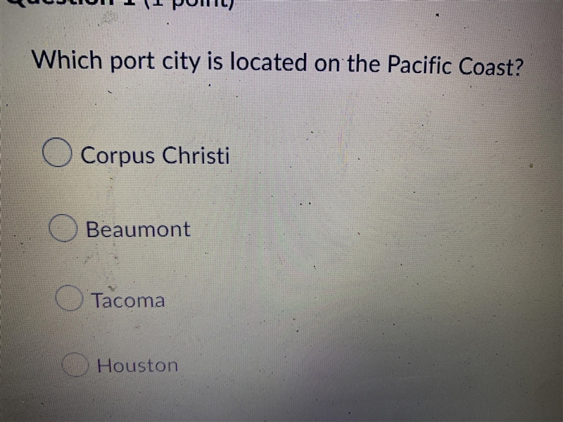 Which port city is located on the Pacific Ocean-example-1