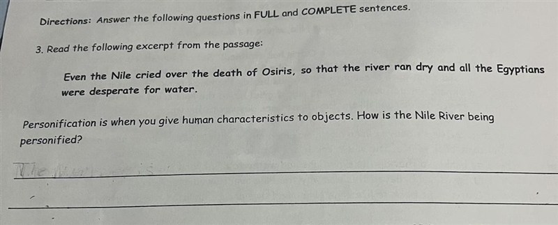 Ancient egypt: myth of Osiris how is the Nile river being personified-example-1