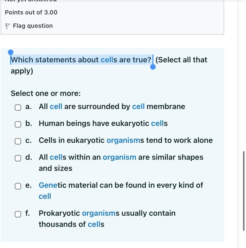 Which statements about cells are true?-example-1