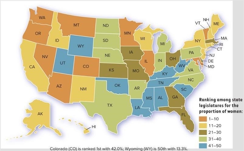 According to the map above, which of the following states has the lowest proportion-example-1