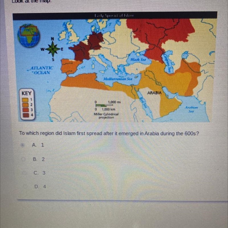 To which region did Islam first spread after it emerged in Arabia during the 600s-example-1