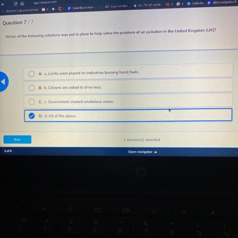 which of the following solutions was put in place to help solve the problem of air-example-1