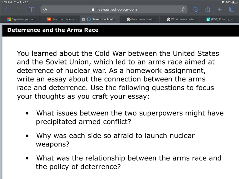 What issues between the two superpowers might have precipitated armed conflict? • Why-example-1