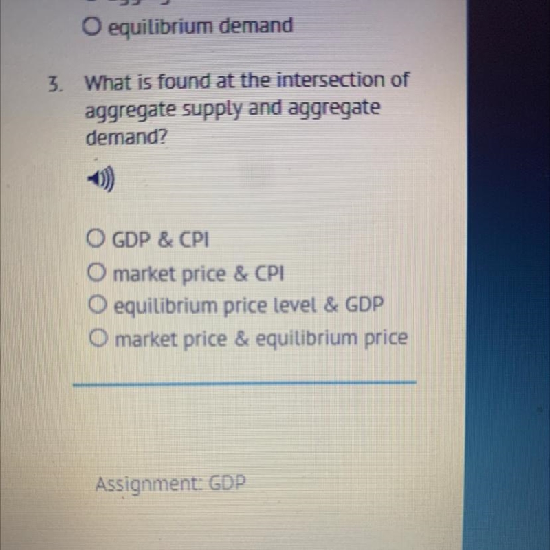 What is found at the intersection of aggregate supply and aggregate demand? ASP I-example-1