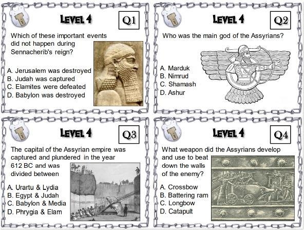 Assyrian Empire Questions for escape room please help-example-1