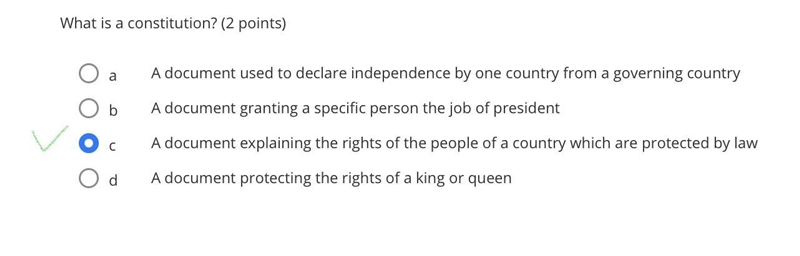 What is a constitution? A document used to declare independence by one country from-example-1