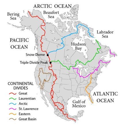 Name a continental divide, and describe where it is-example-1