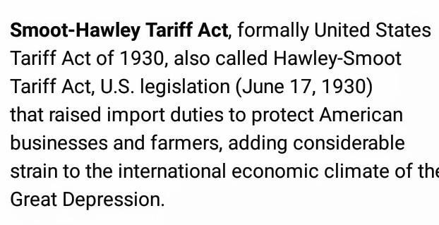 Which tariff, passed in 1930, raised rates to an all-time high, further deepening-example-1