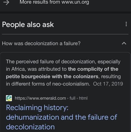 What were some successes and failures of decolonization-example-1