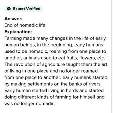 How did the Agricultural revolution impact the way of life for humans?-example-1