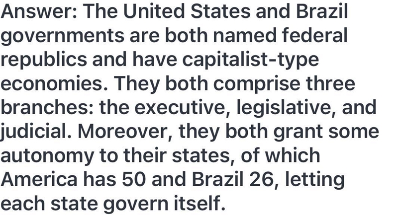 How are the governments in Brazil and the United States similar?-example-1