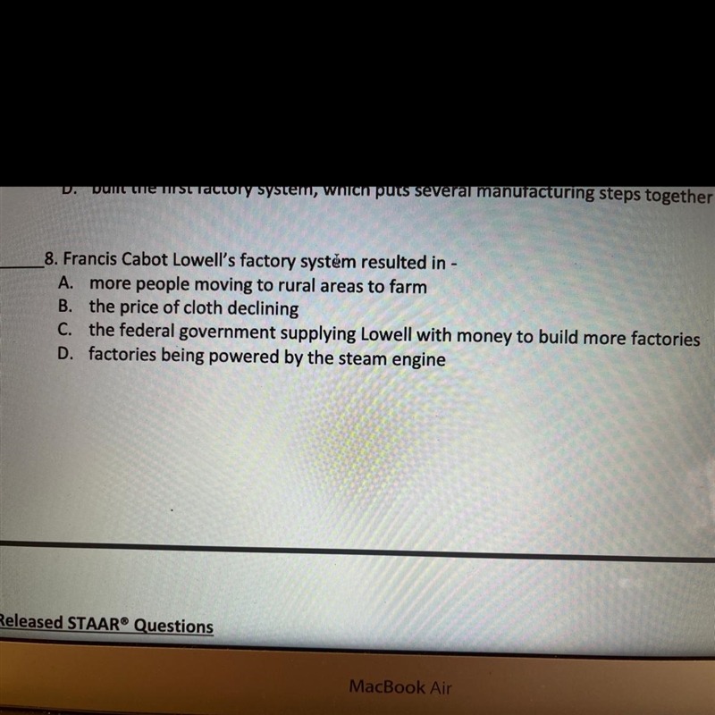 Francis Cabot Lowell’s factory system resulted in --example-1