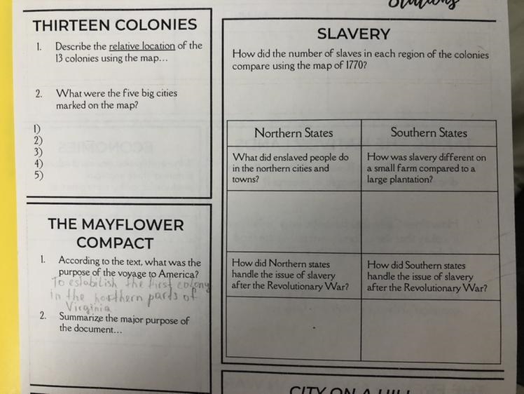 Social studies, 8 grade help please! Thirteen colonies-example-1