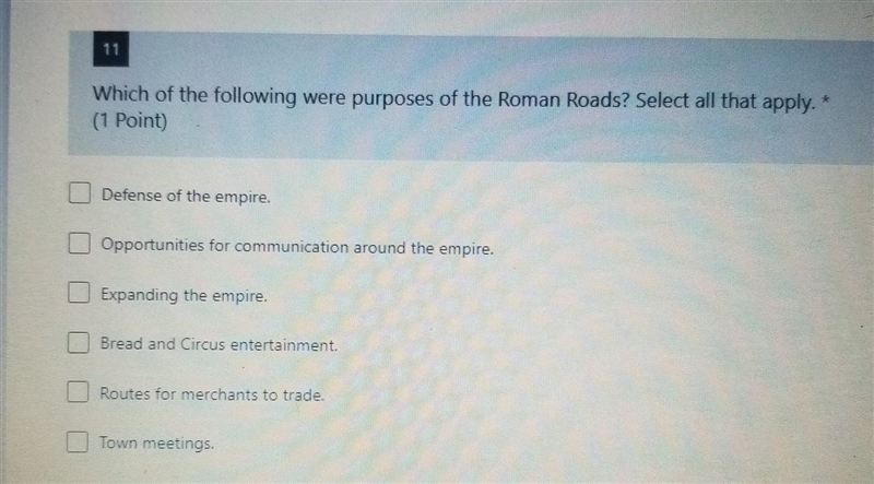 I hate learning about roman empire, what would be the reasons for the Roman roads-example-1