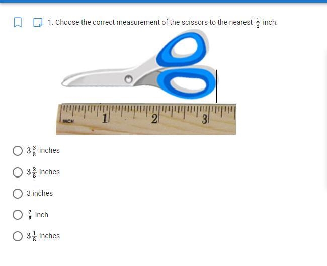 Choose the correct measurement of the scissors to the nearest \ DONT PUT ANY LINKS-example-1