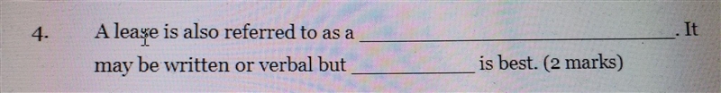 A lease is also refered to as a...​-example-1