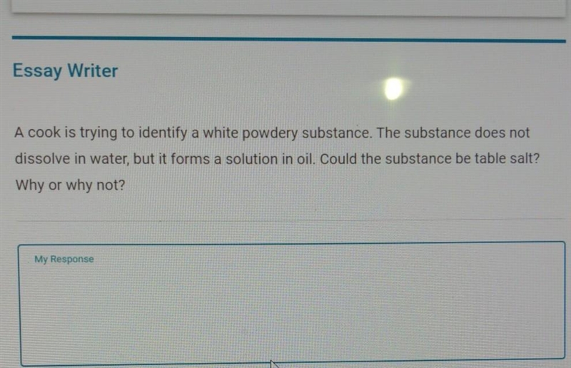 Plzzz help it's due really soon!!!! A cook is trying to identify a white powdery substance-example-1