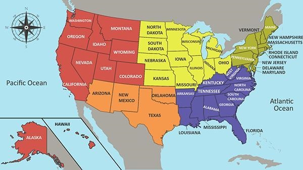 Use the maps below to answer the following question: Compare the two maps. Which state-example-1