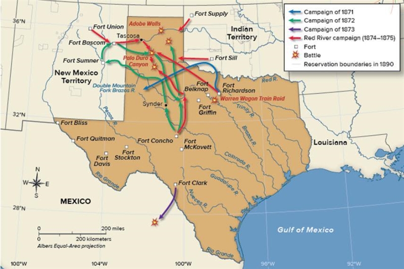 How did the 1873 campaign differ from the others shown on the map-example-1