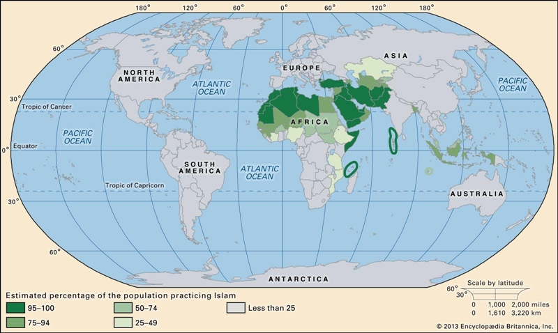 Identify the ten Islamic countries that gained independence from foreign domination-example-1