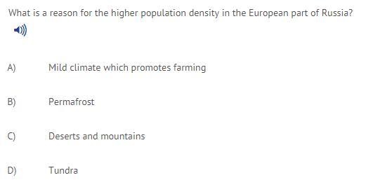 What is a reason for the higher population density in the european part of russia-example-1