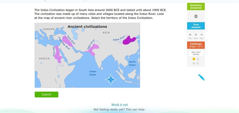 Select the territory of the Indus Civilization.-example-1