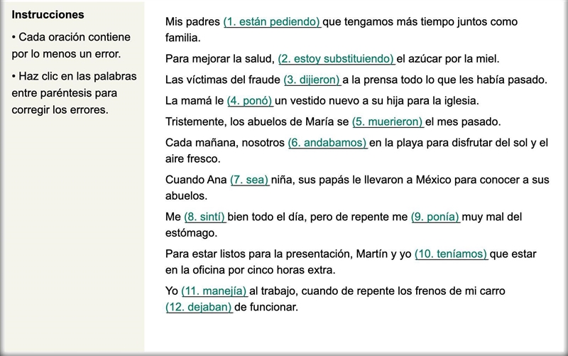 ¿Cómo conjugo las oraciones en el archivo?-example-1