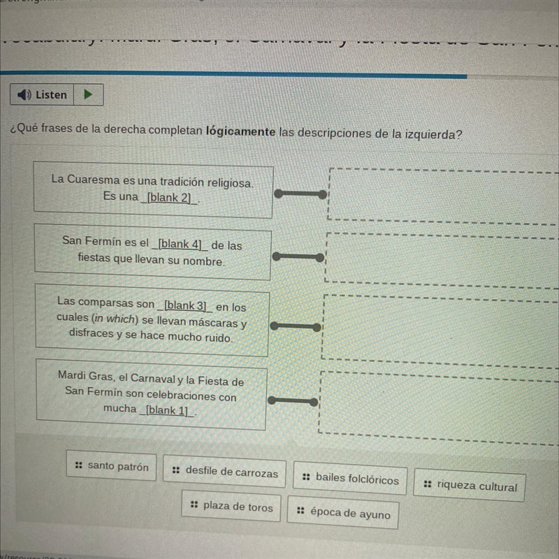 ¿Qué frases de la derecha completan lógicamente las descripciones de la izquierda-example-1