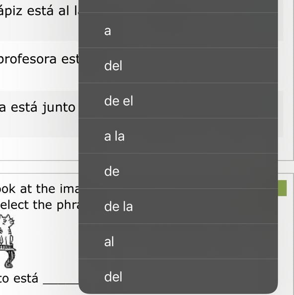 Match the sentence with the word(s) that would correctly fill in the blank. El perro-example-1