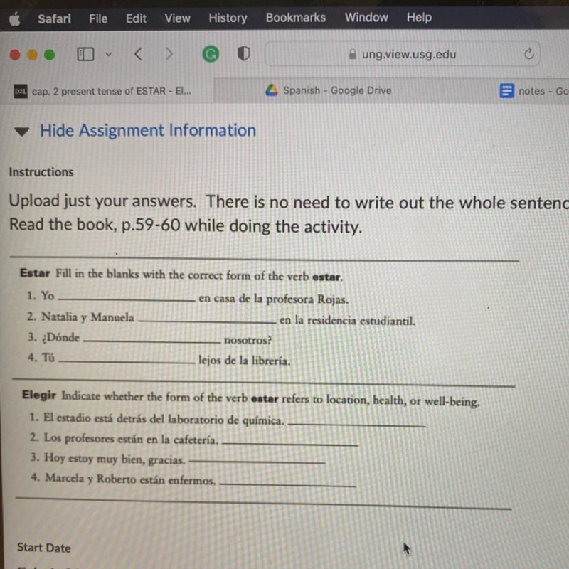 Instructions Upload just your answers. There is no need to write out the whole sentence-example-1