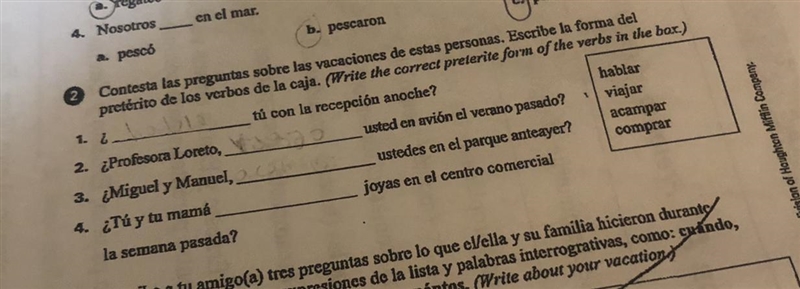 SPANISH SPEAKERS ONLY pls help me rewrite the forms for the verbs-example-1