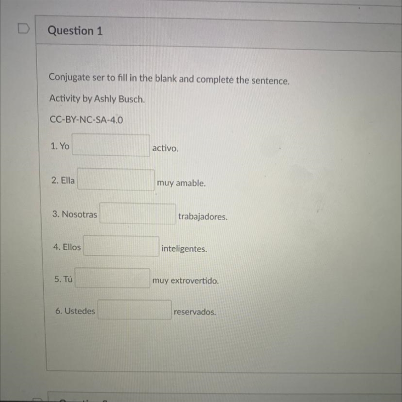 Conjugate ser to fill in the blank and complete the sentence. Activity by Ashly Busch-example-1