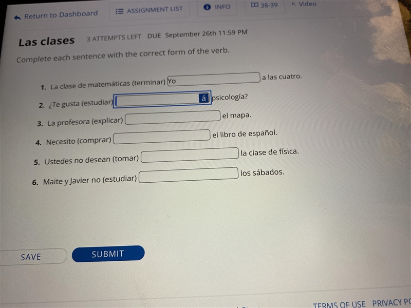 Complete each sentence with the correct form of the verb-example-1