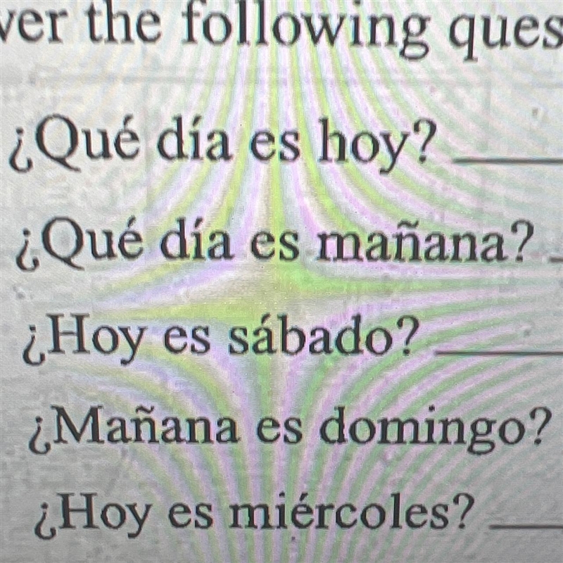 Answer the following questions about the days of the week in complete sentences-example-1