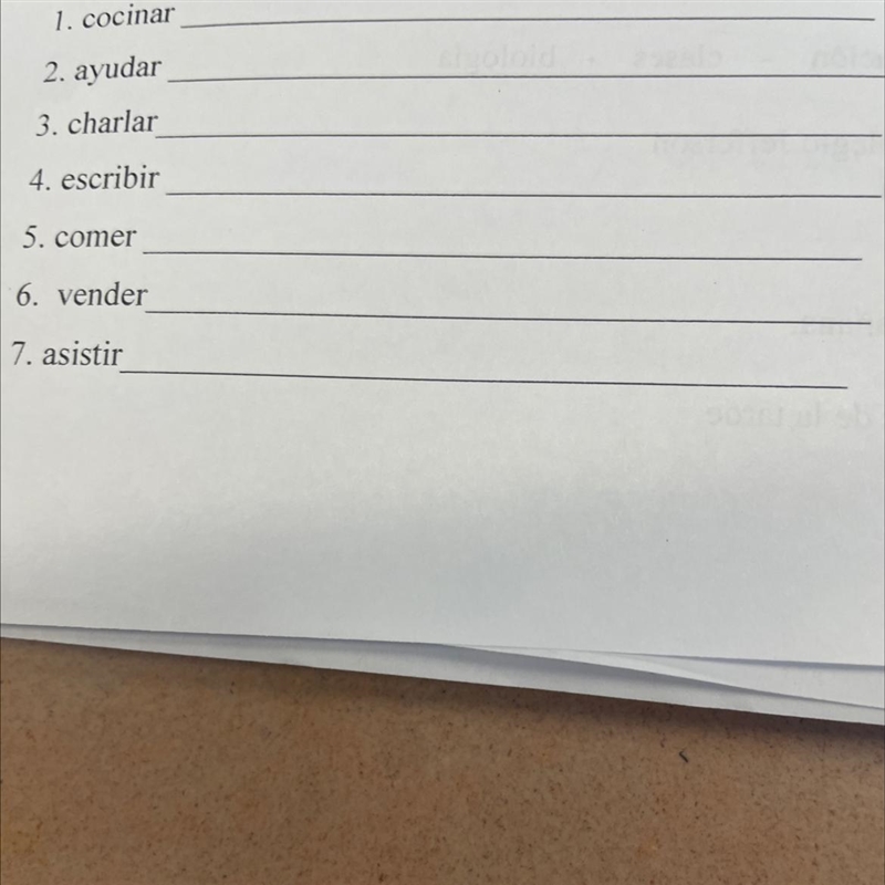 In Spanish choose 5 of these verbs and write a sentence with each one-example-1